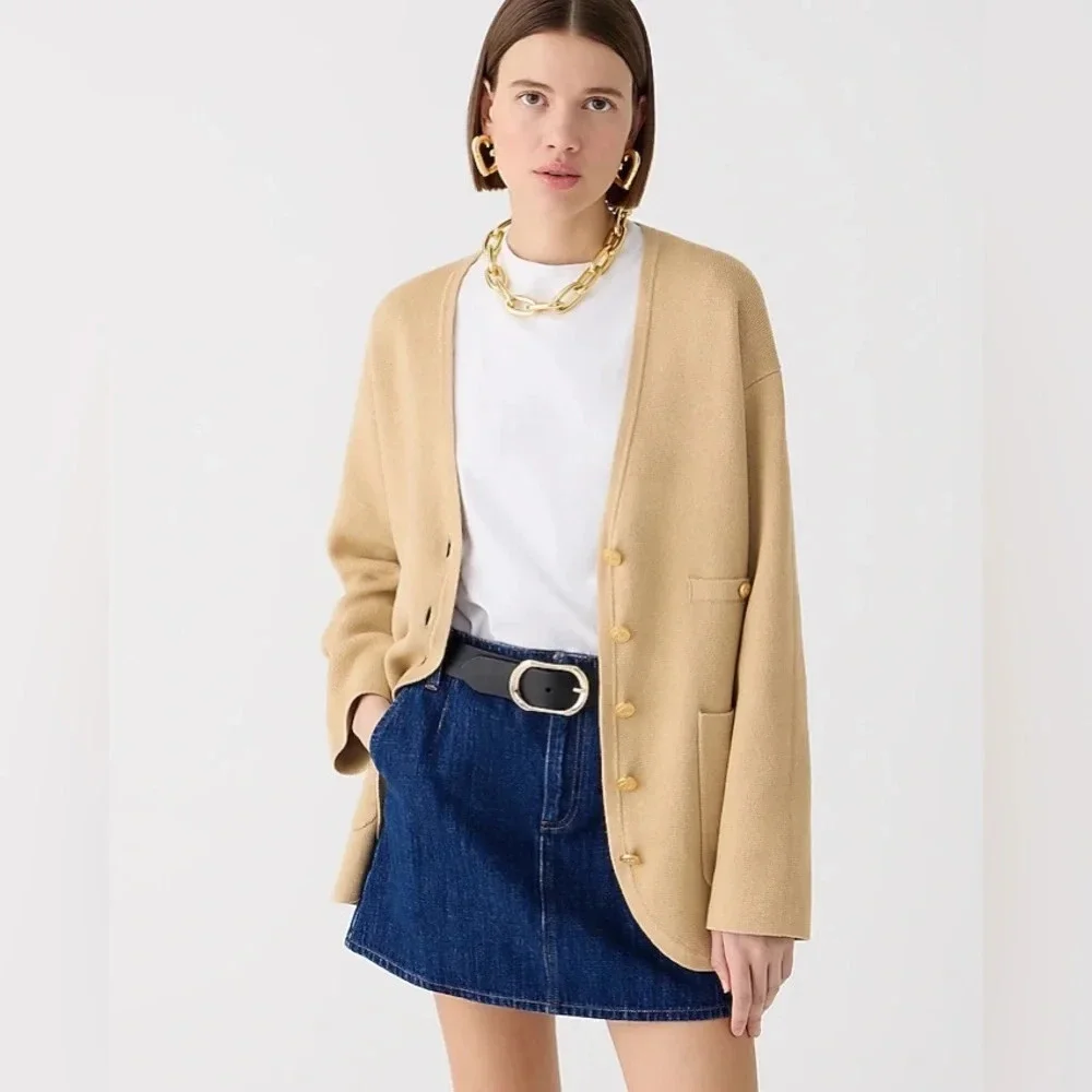 J. Crew Spring 2024 Long V-neck sweater blazer BX466 - Picture 4 of 14